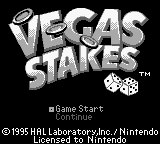 Vegas Stakes title screen for GameBoy